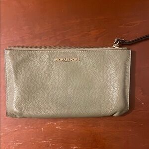 Michael Kors Olive Leather Clutch